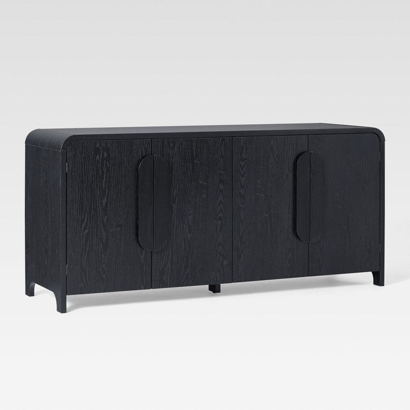 Saracina Home Modern 64" Sideboard with Rounded Edges Black