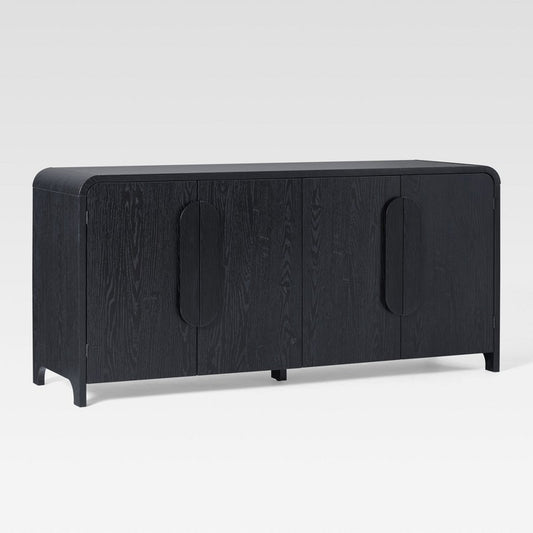 Saracina Home Modern 64" Sideboard with Rounded Edges Black