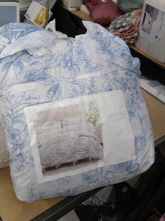 Armoire Collection Full/Queen Toile Floral Comforter Blue