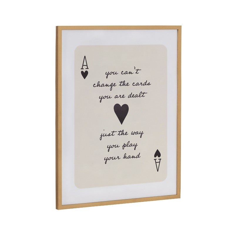 Kate & Laurel All Things Decor 16"x20" Gallery Ace of Heart Cards Positive Quote Print by The Creative Bunch Studio Gold