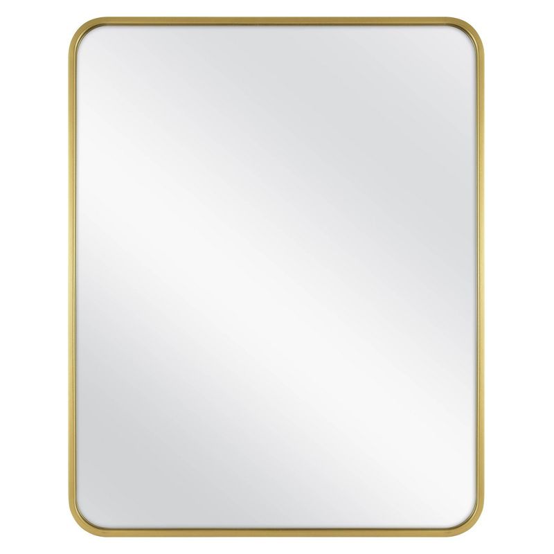 30" x 24" Rectangular Decorative Wall Mirror with Rounded Corners Brass - Project 62