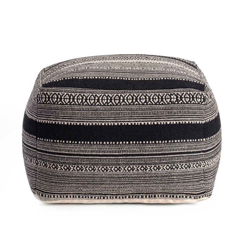 Wydown Pouf Black/Ivory - Anji Mountain