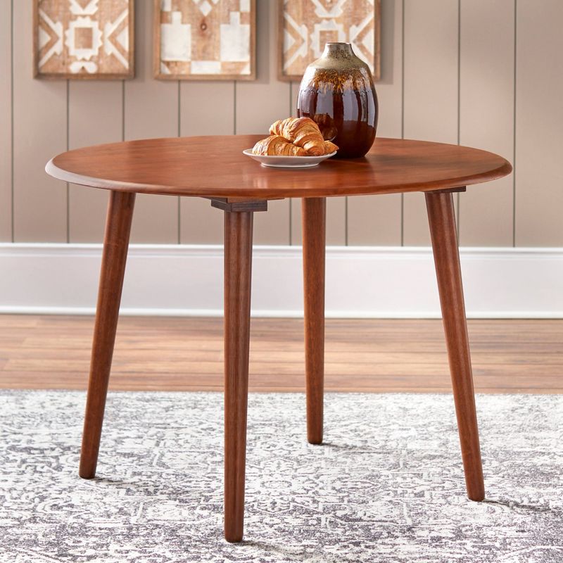 42" Round Florence Dining Table Walnut - Buylateral: Seats 4, Modern Style, Mdf Surface : Target