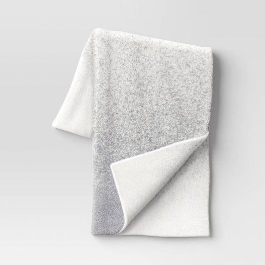 Reversible Ombre Cozy Feathery Knit Throw Blanket Blue/Gray - Threshold