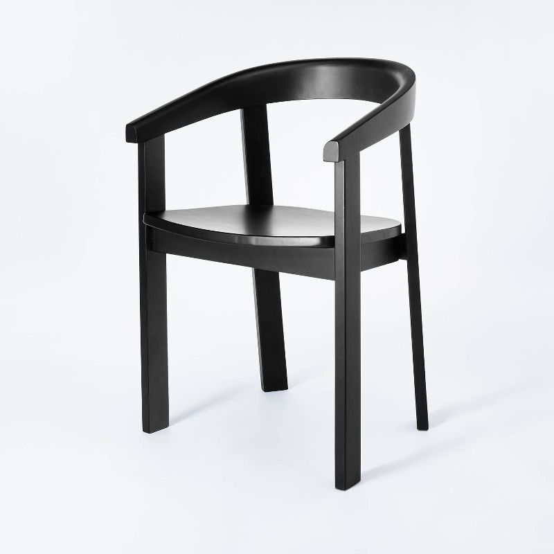 Terra Solid Wood Curved Back Dining Chair (kd) Black - Threshold™ Designed With Studio Mcgee: Rubberwood Frame, Unupholstered : Target