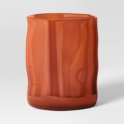 Small Glass Hurricane Pillar Candle Holder Red - Threshold