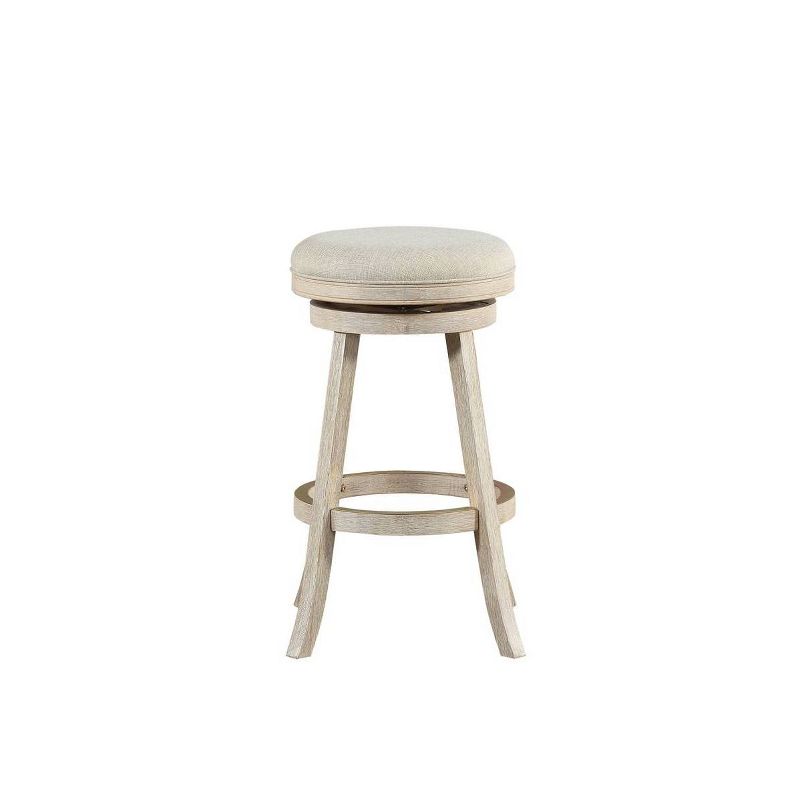 29" Fenton Swivel Barstool Wire Brush Ivory - Boraam: Eco-friendly Rubberwood, Linen Upholstery, 360° Swivel : Target