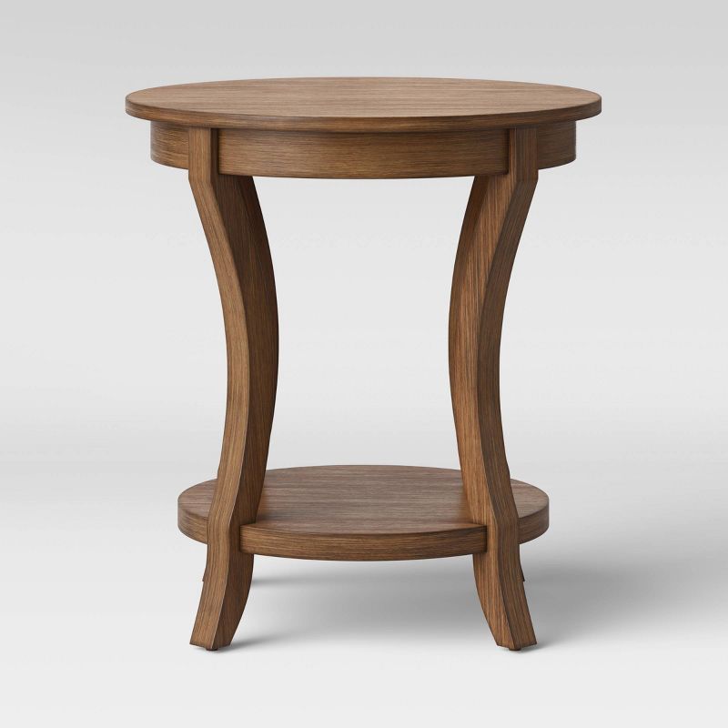 Shelburne Round Wood Accent Table Natural - Threshold™ : Target