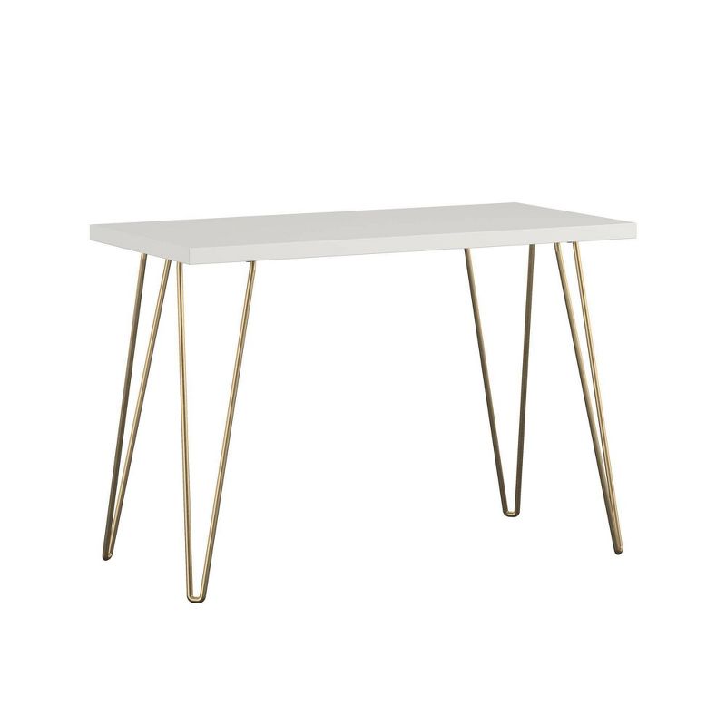 Heywood Retro Writing Desk White/gold - Room & Joy: Hairpin Legs, Modern Home Office Furniture : Target