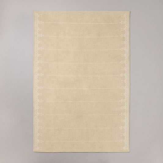 7'x10' Ornate Border Indoor/outdoor Area Rug Tan/cream - Hearth & Hand™ With Magnolia: Woven, Flatweave Design : Target
