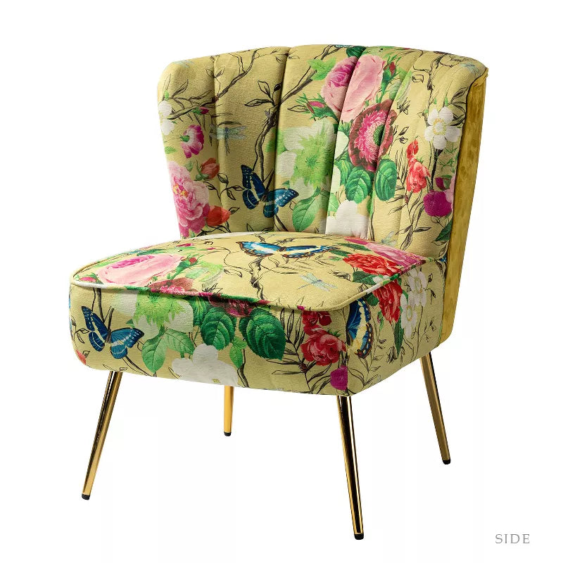 Urbain Wooden Upholstery Accent Side Chair with Tufted Back | Karat Home