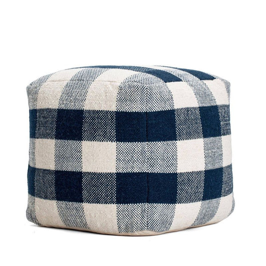 Sky Pouf Ivory/navy - Anji Mountain: Square Floor Cushion, No Assembly, Fair Trade Certified : Target