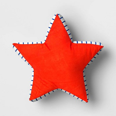 Star Shaped Throw Pillow White/Red/Blue - Sun Squad