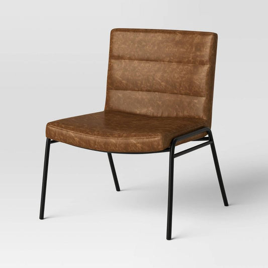 Stackable Chair (fa) - Room Essentials™: Faux Leather, Metal Frame, No Assembly, 250lb Capacity : Target