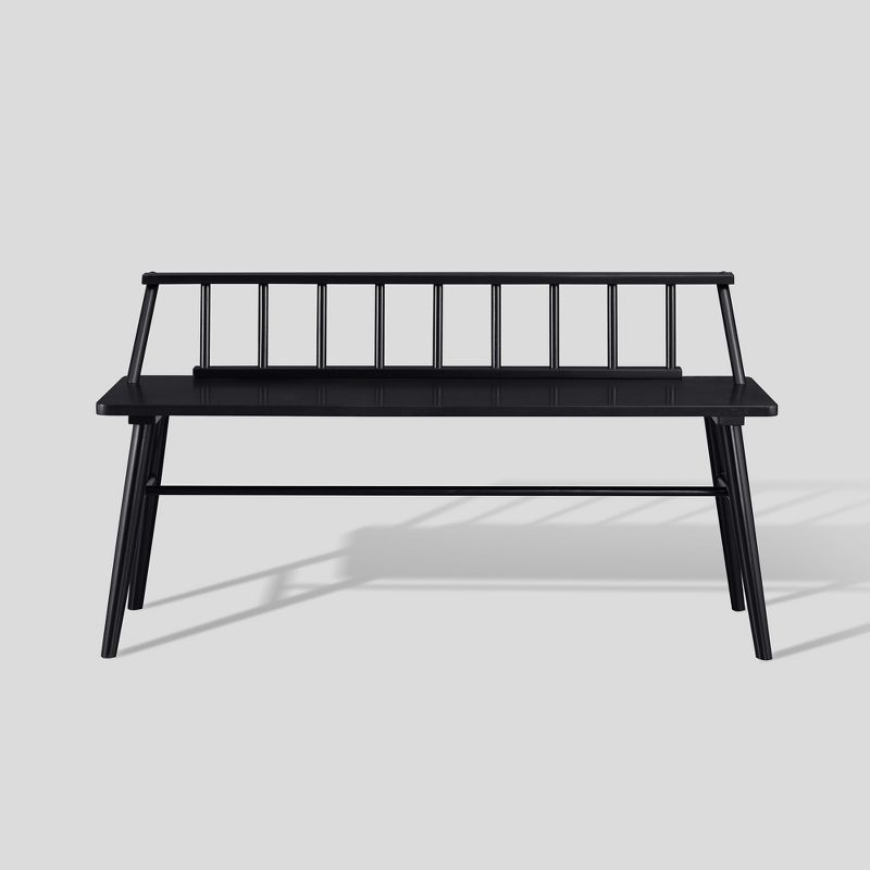 Transitional Low-back Spindle Entryway Bench Black - Saracina Home: Rubberwood Frame, Unupholstered, Seats 2 : Target