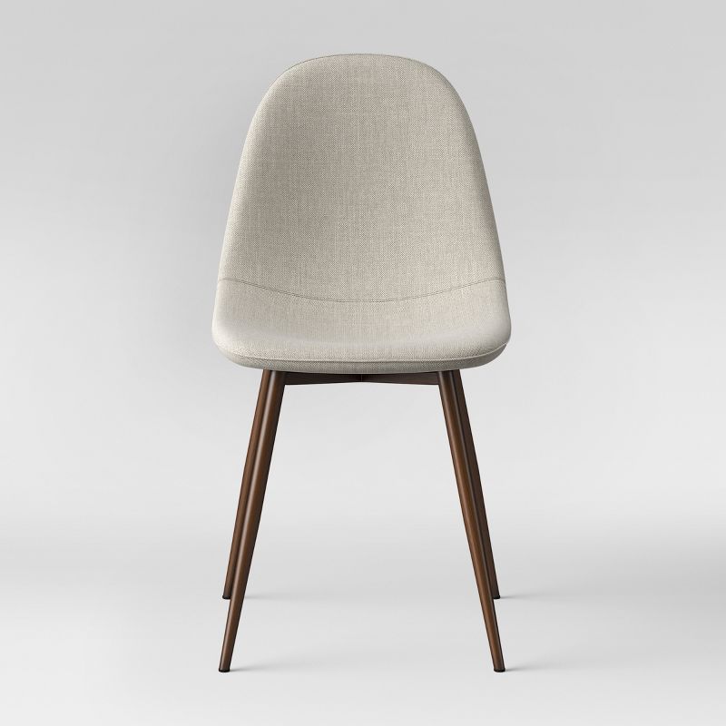 2pk Copley Dining Chairs Light Gray - Threshold™: Upholstered, Metal Legs, Mid-century Modern, Foam Filled : Target