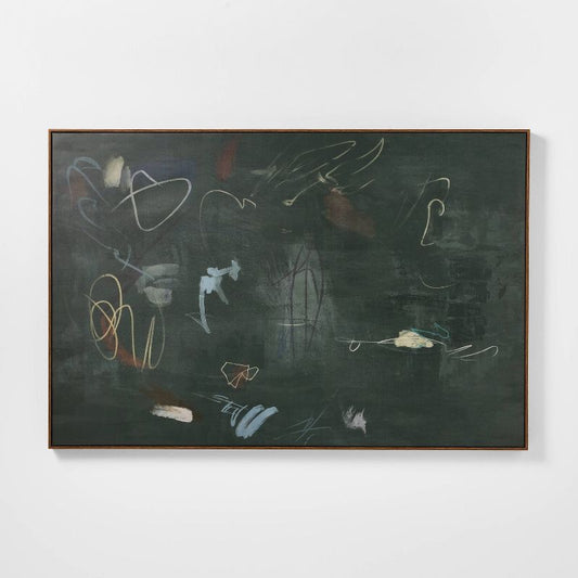 60"x40" Dark Abstract Framed Wall Art - Threshold designed with Studio McGee: Modern Canvas, D-Ring Mount