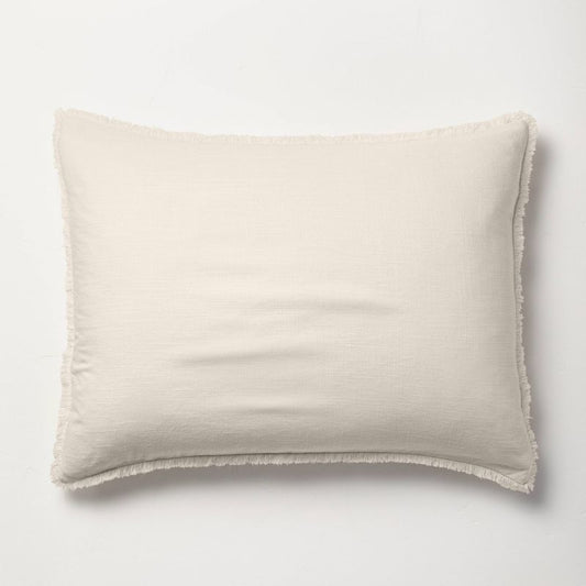 Standard Heavyweight Linen Blend Comforter Sham Natural - Casaluna