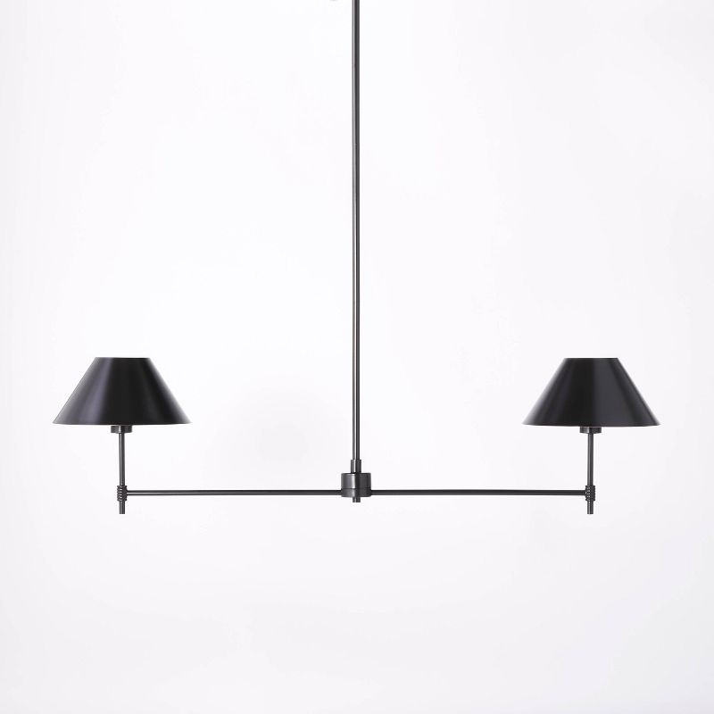 Metal Two Arm Shaded Chandelier Ceiling Light Black - Threshold designed with Studio McGee