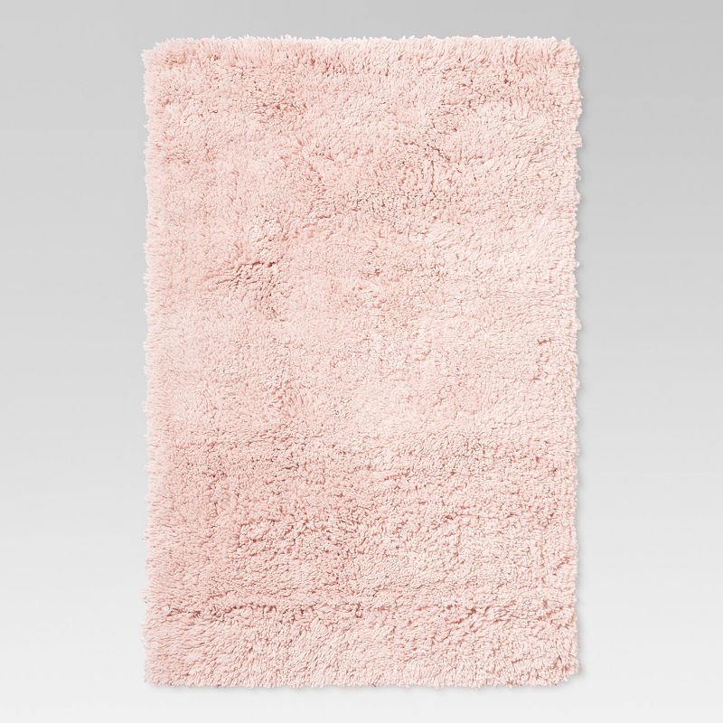 4'x5'6" Washable Plush Shag Accent Rug Pink - Room Essentials