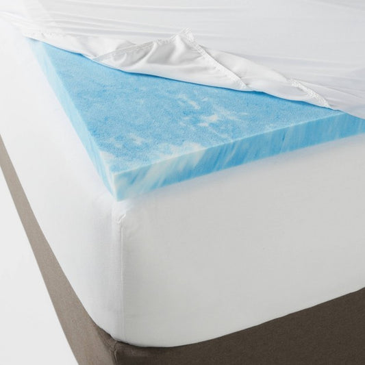 Twin 2" Cool Touch Memory Foam Mattress Topper - Threshold: CertiPUR-US, Moisture-Wicking, Fits 16" Depth