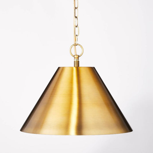 Small Metal Pendant Ceiling Light Brass - Threshold designed with Studio McGee: Chic Industrial Vibe, UL Listed