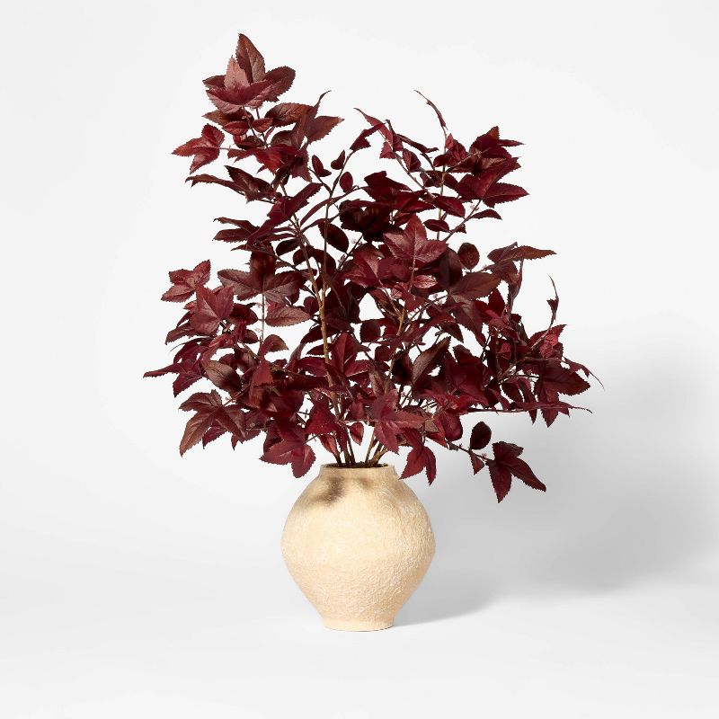 Potted Fall Leaf Arrangement in Vase Burgundy - Threshold designed with Studio McGee