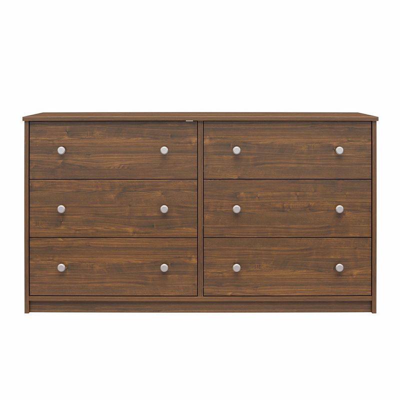 RealRooms Ellison 6 Drawer Wide Dresser, Walnut