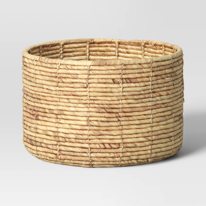 Large Coiled Basket - Threshold™: Water Hyacinth, Circular Storage For Throws : Target