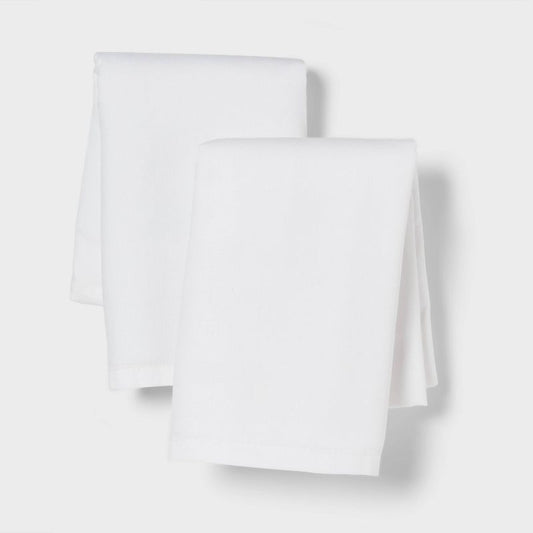 Standard Easy Care Cotton Blend Sateen Pillowcase White - Room Essentials™: 225 Thread Count, Percale Weave, Oeko-tex Certified : Target