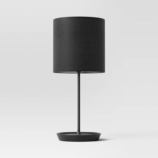 Stick Table Lamp Black - Room Essentials: Modern Accent with USB Port, No Bulb Included