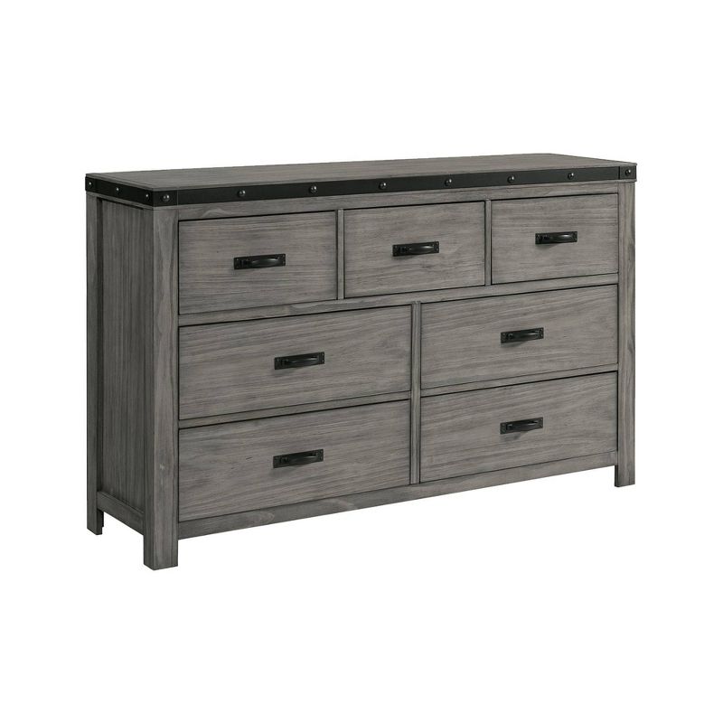 7 Drawer Montauk Dresser Gray - Picket House Furnishings: Spacious Storage, Bedroom Essential, Metal Accents : Target