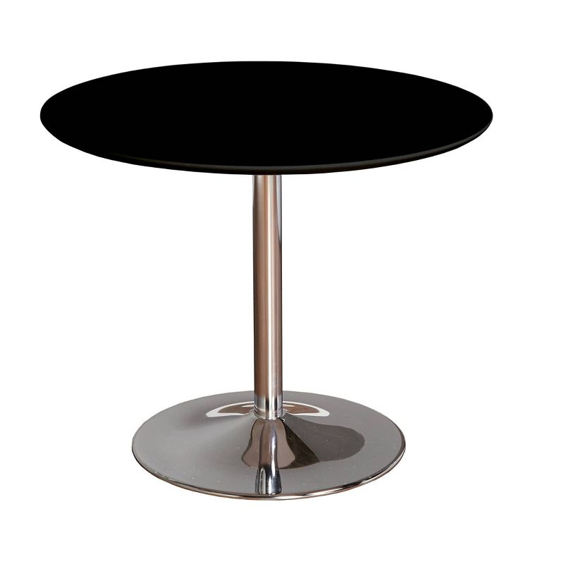 Hillboro Round Dining Table Metal Base Dark Black - Buylateral: Chrome Pedestal, Seats Four, Modern Style : Target