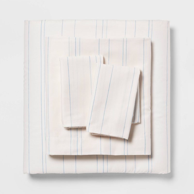 Twin/twin Xl Easy Care Cotton Blend Sateen Sheet Set Striped - Room Essentials™: 225 Thread Count, Oeko-tex Certified : Target
