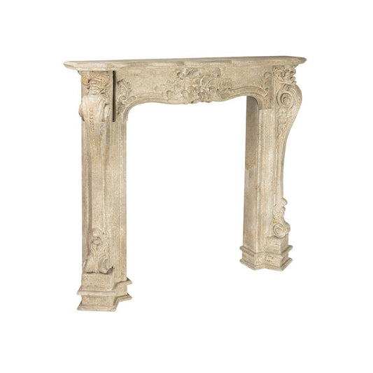 Storied Home Decorative Wood Fireplace Mantel Cream: Elegant Wall Mount, Mdf Frame, 48.375"h X 55.125"w : Target