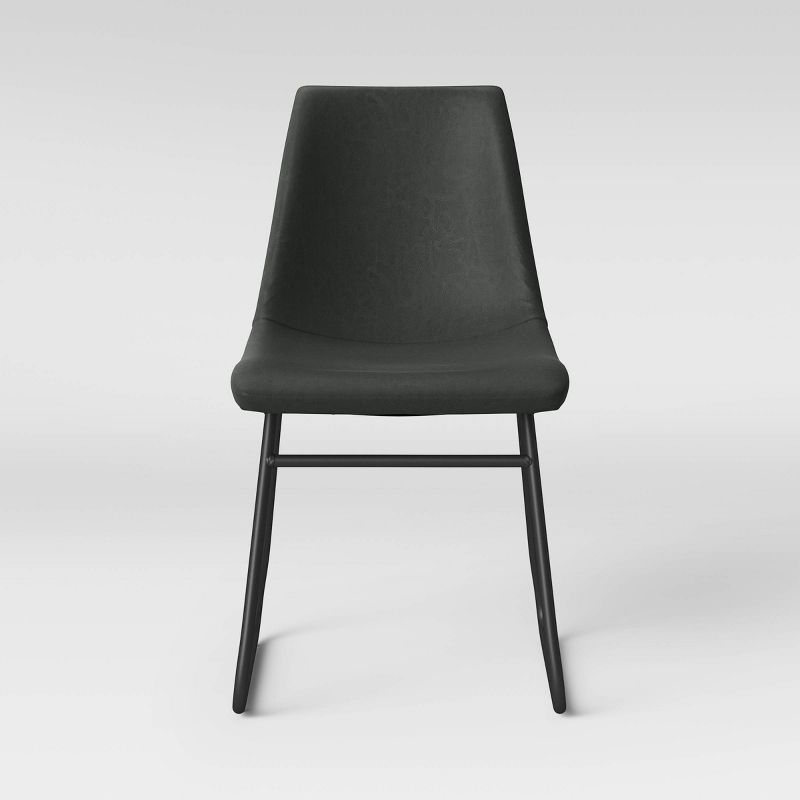 Bowden Faux Leather Dining Chair Dark Gray - Threshold™: Upholstered, Plywood Frame, Modern Style : Target
