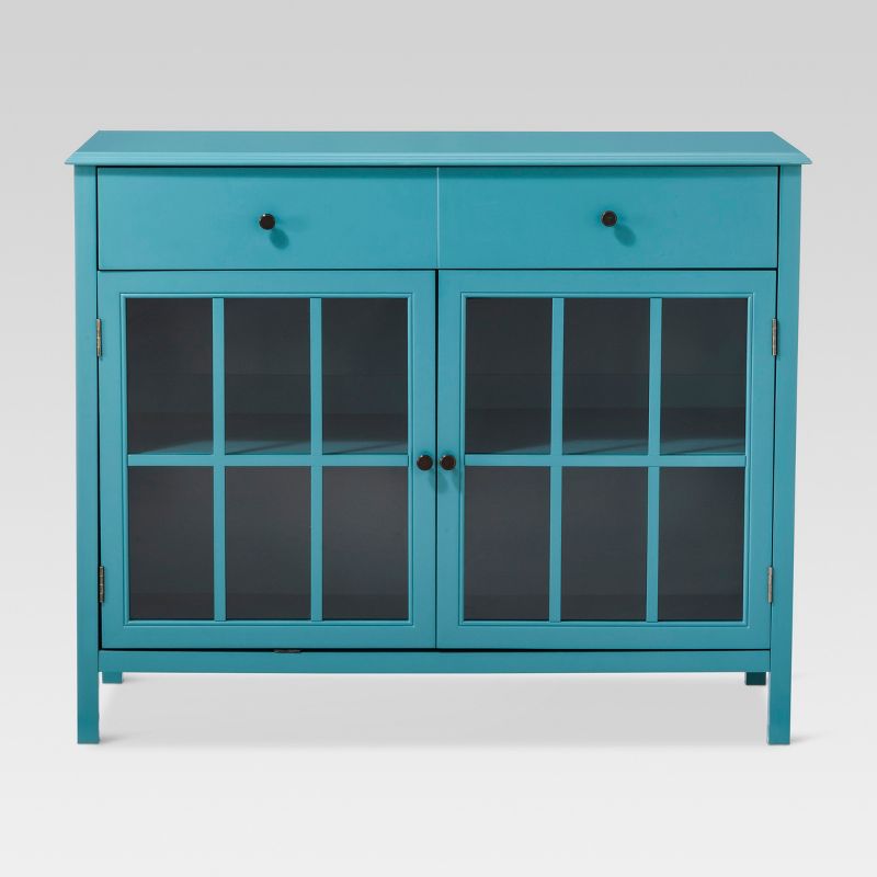Windham 2 Door Accent Buffet, Cabinet with Shelves - Teal - Threshold