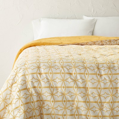 Full/Queen Reversible Gauze Quilt Gold - Opalhouse designed with Jungalow