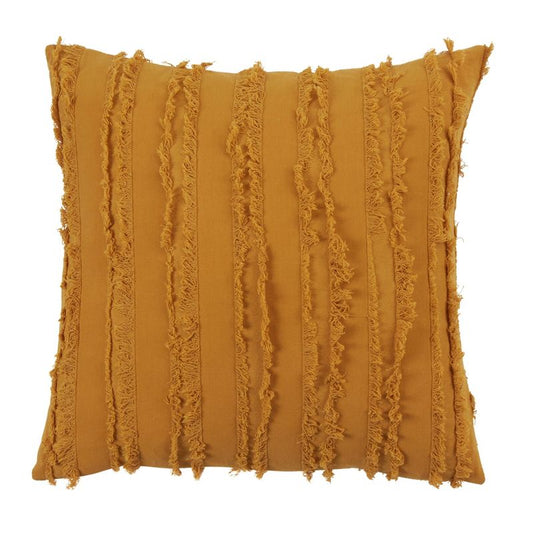 Saro Lifestyle Fringe Striped Design Throw Pillow, Mustard, 18" X 18" : Target