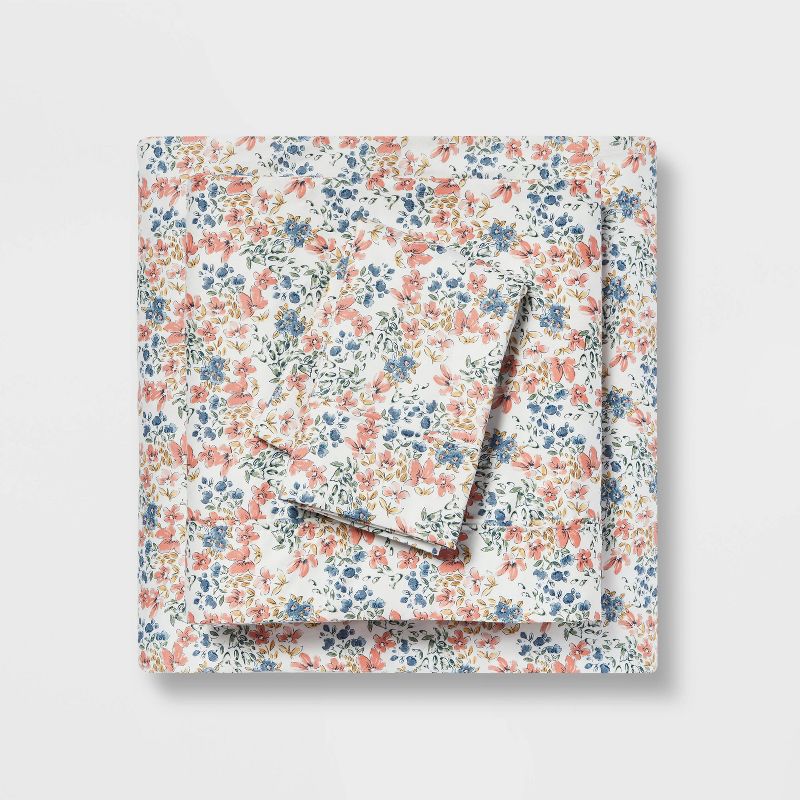 Twin/Twin XL Printed Performance 400 Thread Count Sheet Set Ditsy Floral - Threshold