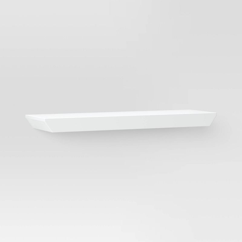 24" x 7" Wedge Shelf with Rod Bracket White - Threshold