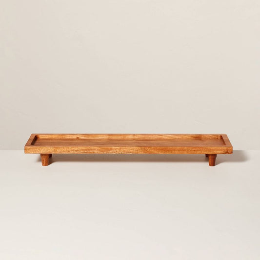 7"x28" Footed Wood Serving Board Brown - Hearth & Hand™ With Magnolia: Acacia Cheese Platter : Target