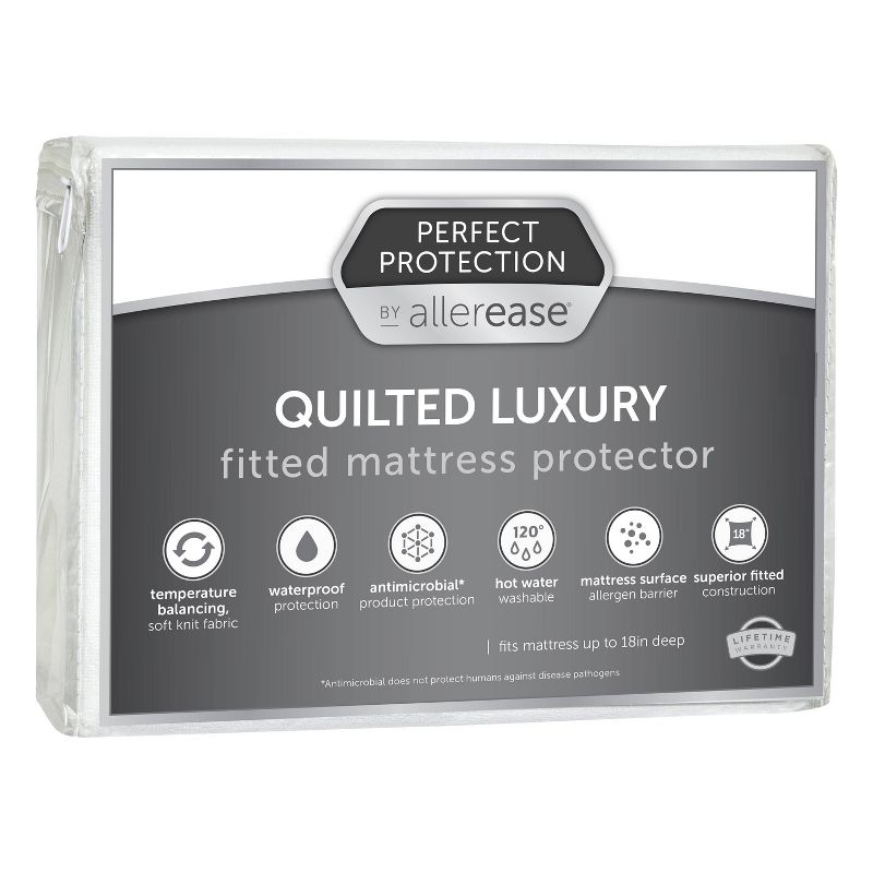 Allerease Twin XL Perfect Protection Quilted Luxury Waterproof Machine Washable Fitted Mattress Protector