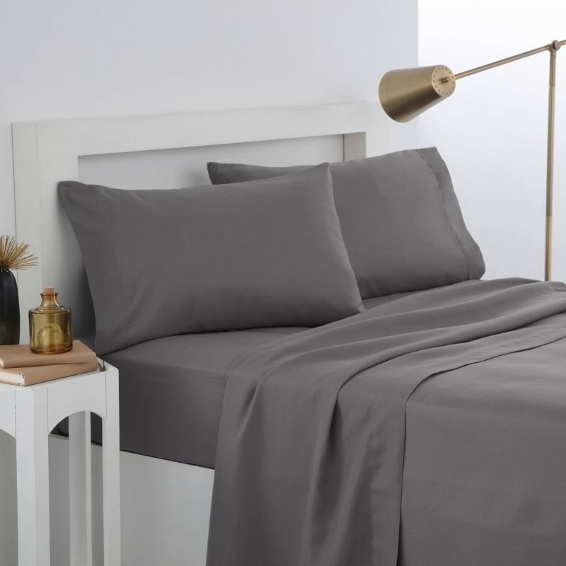 Queen Easy Living Solid Sheet Set Gray - Martex