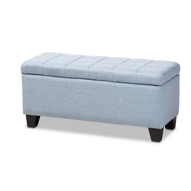 Fera Storage Ottoman Light Blue - Baxton Studio: Upholstered Bench, Modern Rectangle Shape, Plywood Frame : Target