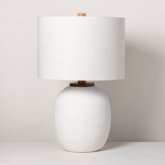 Resin Table Lamp: Drum Shade, Textured Base, Ambient Glow, (includes Led Light Bulb) - Hearth & Hand™ With Magnolia : Target