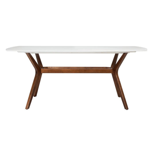 72" Emmond Mid-century Modern Dining Table White/brown - Threshold™: Rubberwood Frame, Mdf Top, Seats 4 : Target