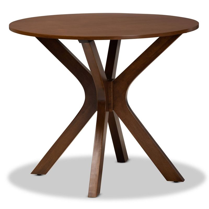 35 Kenji Wide Round Wood Dining Table Walnut - Baxton Studio