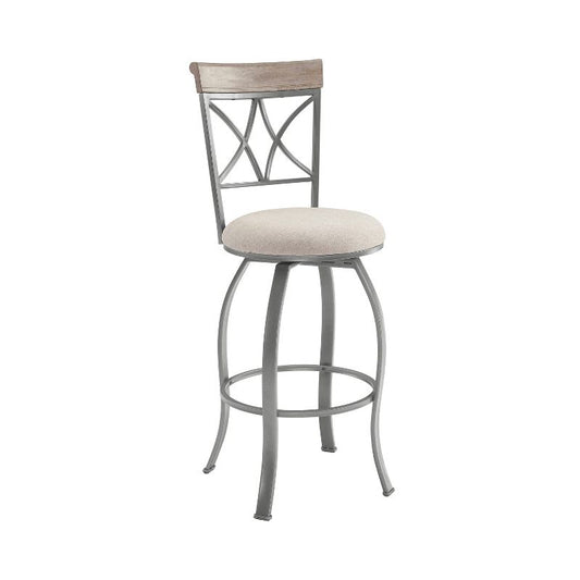 Carter Swivel Metal Upholstery Barstool Pewter - Powell : Target