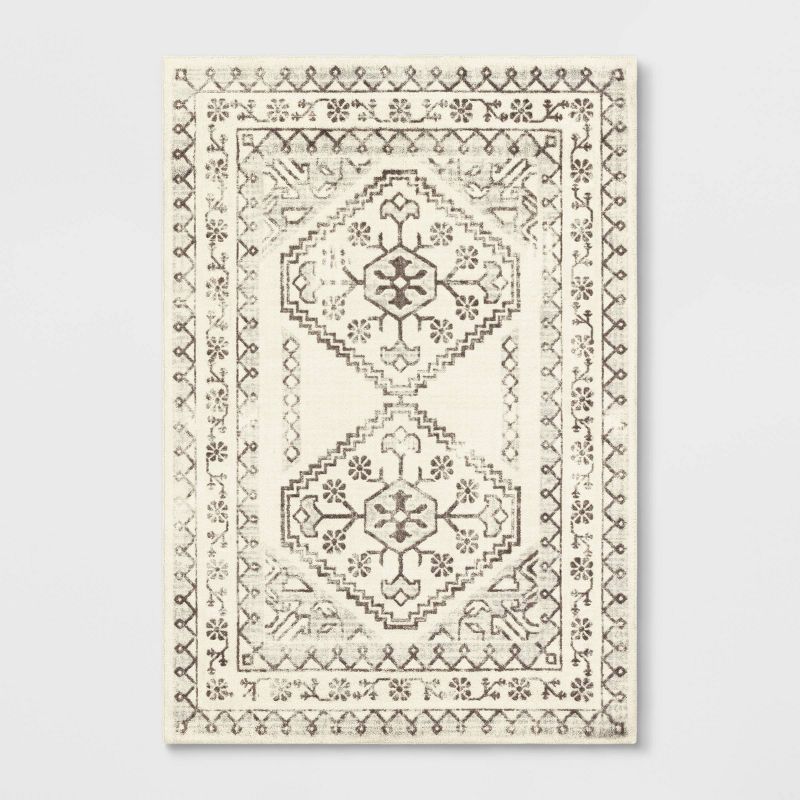 7'x10' Kensington Washable Persian Style Cream Rug Cream - Threshold